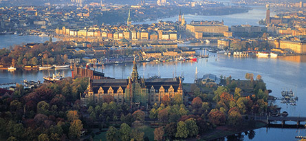 Stockholm aerial view of Djurgården